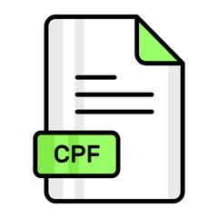 An amazing vector icon of CPF file, editable design