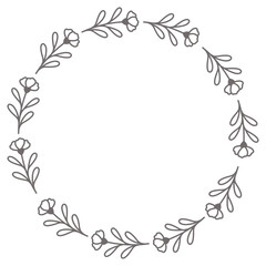 Flower frame leaf circle