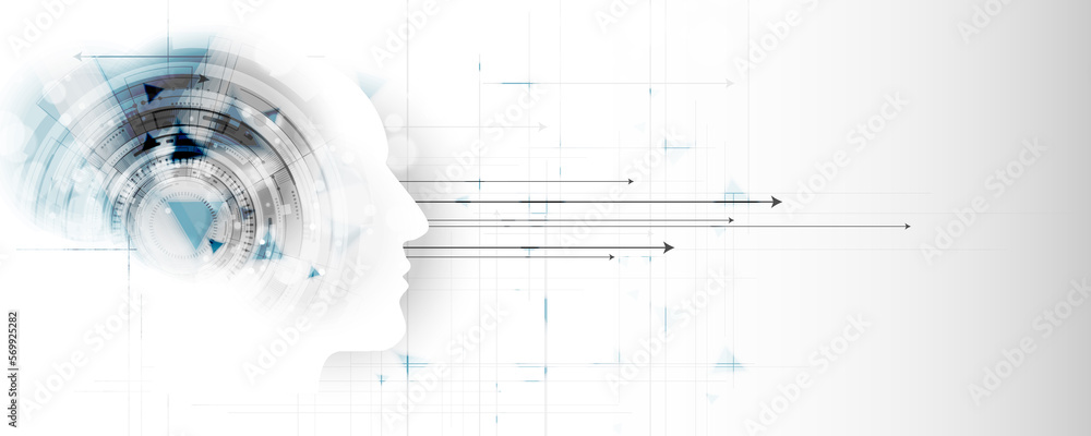 Aufkleber virtual artificial intelligence network technology concept abstract background