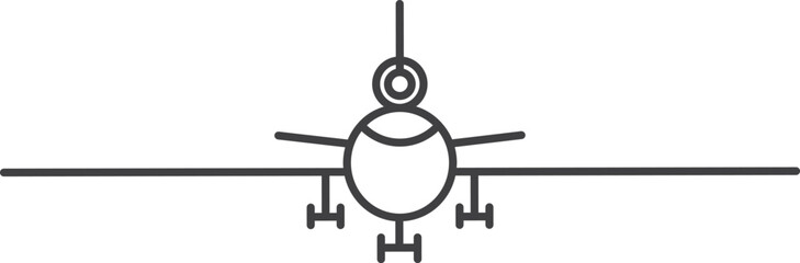 Air jet line icon. Aircraft front view