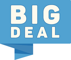 Big deal promo tag. Sale paper message box