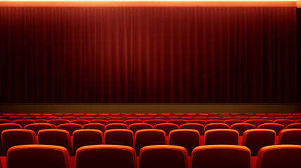 舞台　映画館　赤い　劇場　幕　客席