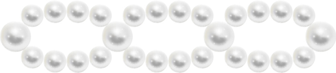 Pearl necklace string. White elegant jewel mockup