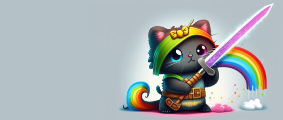 cute ninja kitty, Generative AI