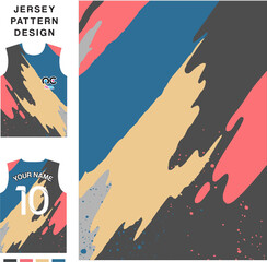 Colorful Abstract concept vector jersey pattern template for printing or sublimation sports uniforms football volleyball basketball e-sports cycling and fishing Free Vector.