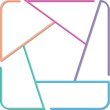 Infographic template. Color thin line pentagon shape