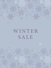 promotional poster winter sale pastel snowflakes
