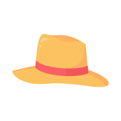 Beach hat for protection from the sun by the sea during the summer.