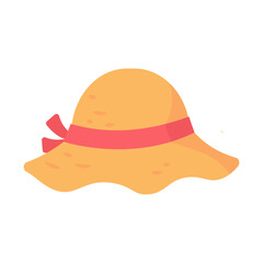 Beach hat for protection from the sun by the sea during the summer.