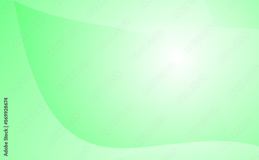 Poster abstract curves with green gradient background