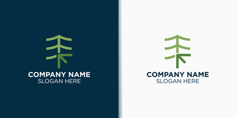 click pine logo vector, nature logo inspiration