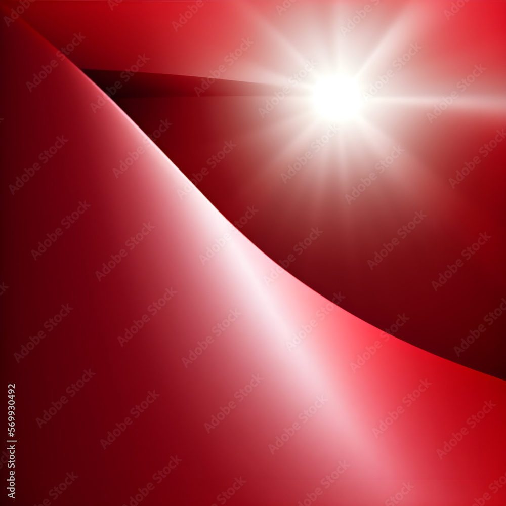 Poster abstract red wave background with glowing light - ai generative.