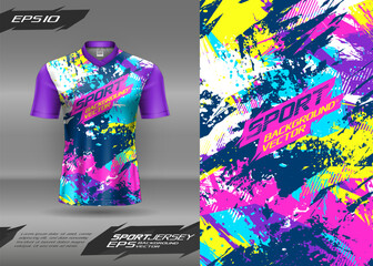 Sports t-shirt jersey abstract texture design for sublimation, football, racing, gaming, motocross, cycling