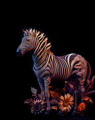 Zebra full body studio lights , Generative AI,