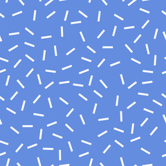 Blue white fabric design pattern - seamless vector dashes