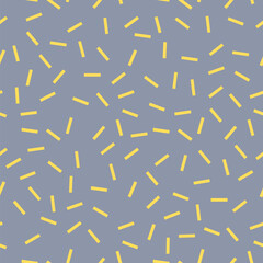 Memphis style fabric pattern - seamless vector dashes