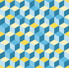 Seamless cube pattern - modern hexagonal cuboid design
