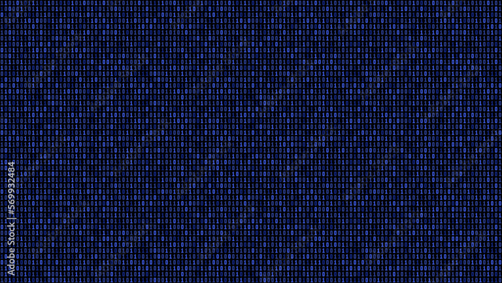 Poster blue digital binary code vector