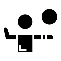 man playing volleyball glyph  