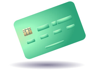Emerald credit Card illustration, colored CB on transparent layer.