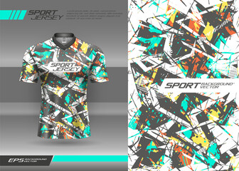 Sports t-shirt jersey abstract texture design for sublimation, football, racing, gaming, motocross, cycling