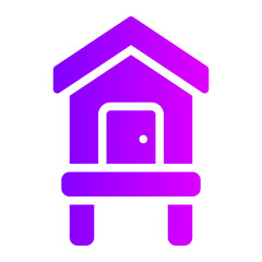 beach house gradient icon