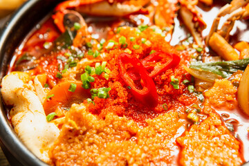 spicy seafood soup, korean food