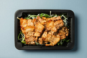 Samgyeopsal, fresh raw pork belly 