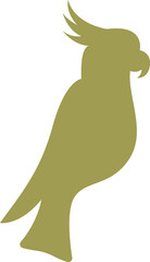 Parrot bird abstract silhouette design flat icon