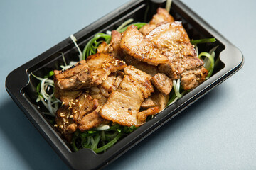 Samgyeopsal, fresh raw pork belly 