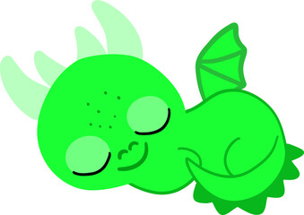 Green cute dragon