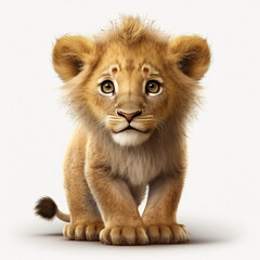 Fototapeta na wymiar lion cub isolated on white