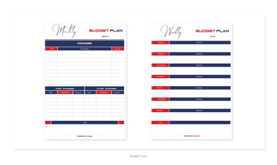 Budget planner blank printable money planner template