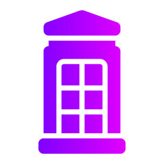 telephone box gradient icon