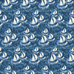 Sailing boat, water, blue wave