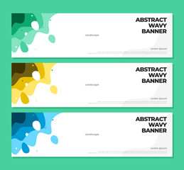 abstract paper cut banner template. wavy vector design. horizontal banner template. wavy banner template. Vector liquid shape layout banners. 