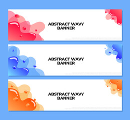 horizontal banner template. wavy banner template. wavy vector design. Vector liquid shape layout.