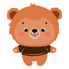Cute little bear. Vector  cartoon illustration, isolated on a white background. Scandinavian style flat design. Concept for children print.