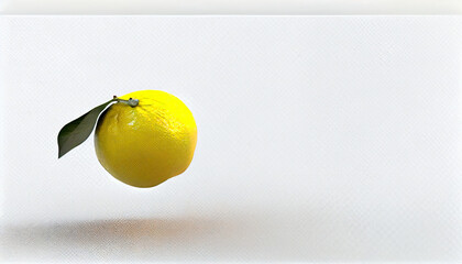 Lemons fruits. Juicy slice of lemon on white background