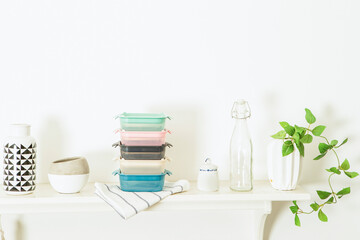 Various Colored Kitchen Storage Containers