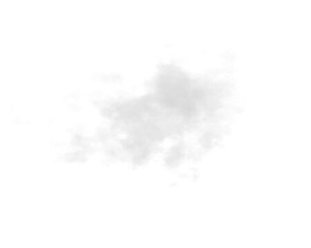 single white cloud with transparent background	
