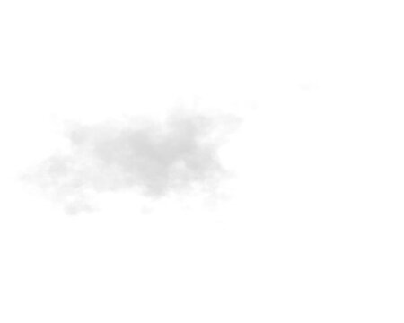 single white cloud with transparent background	
