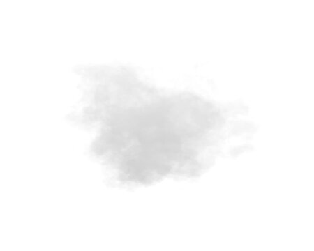 single white cloud with transparent background	
