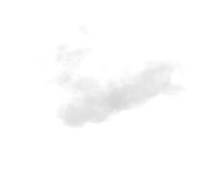 single white cloud with transparent background	
