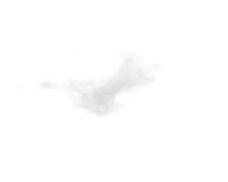 single white cloud with transparent background	
