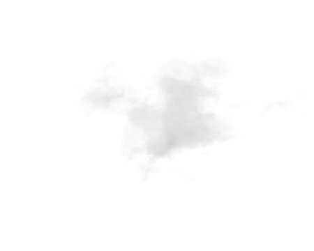single white cloud with transparent background	
