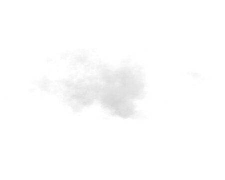 single white cloud with transparent background	

