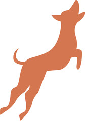 Dog abstract silhouette design flat icon