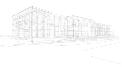 Architectural sketch of a building