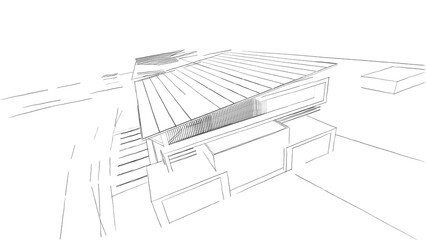 Architectural sketch of a building